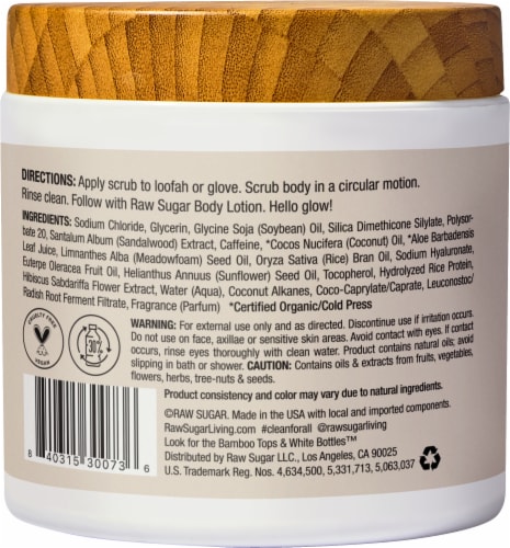 Raw Sugar® Daily Micro Scrub Salt Polish - Santal+ Caffeine Perspective: back