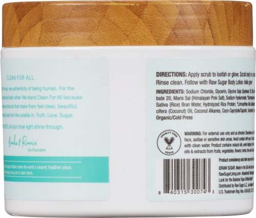 Raw Sugar® Daily Micro Scrub Salt Polish - Shea + Rice Flower Perspective: back