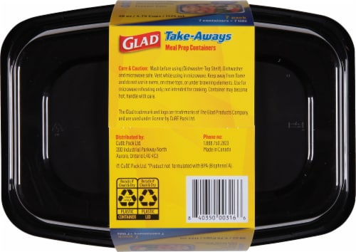 Glad® Take-Aways Meal Prep Containers Perspective: back