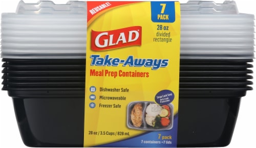 Glad Rectangular Plastic Containers with Lids - 7 Pack, 28 oz - Kroger