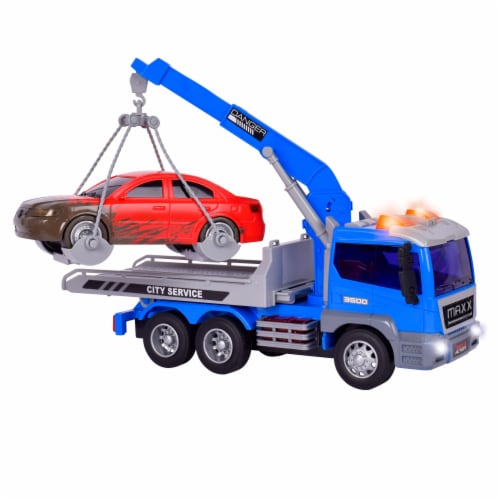 Sunny Days Maxx Action Long Hauler Wrecker with Car Perspective: back