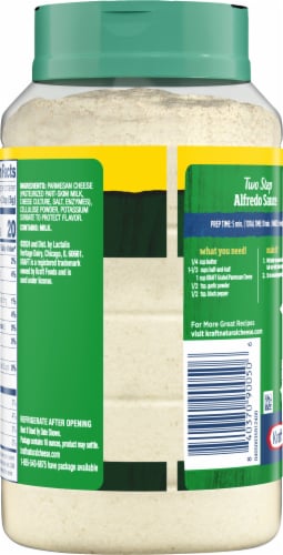 Kraft Grated Parmesan Cheese Shaker Bottle Perspective: back
