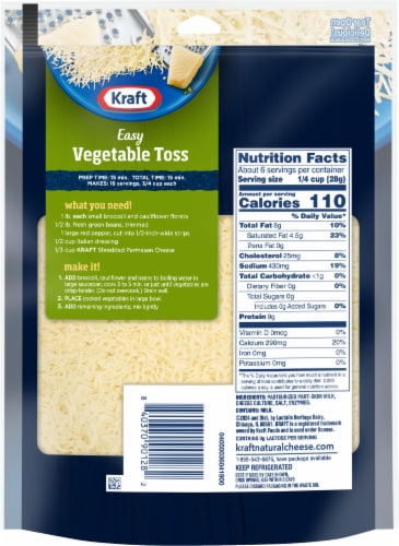 Kraft Parmesan Finely Shredded Natural Cheese Perspective: back