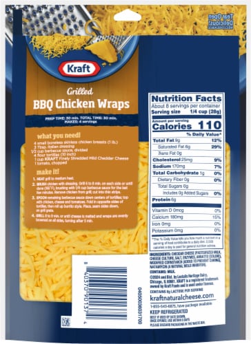 Kraft Mild Cheddar Finely Shredded Cheese Perspective: back