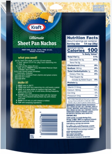 Kraft Mexican Style Cheddar Jack Finely Shredded Natural Cheese Perspective: back