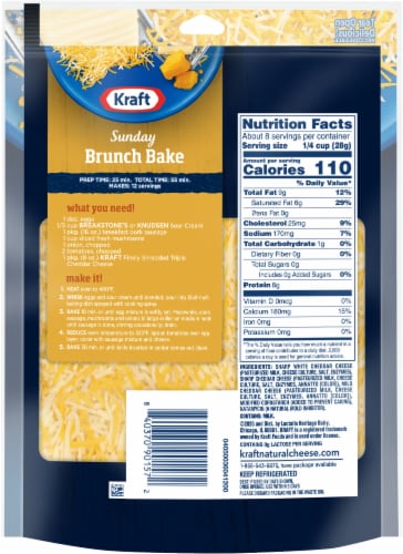 Kraft Triple Cheddar Finely Shredded Natural Cheese Bag Perspective: back