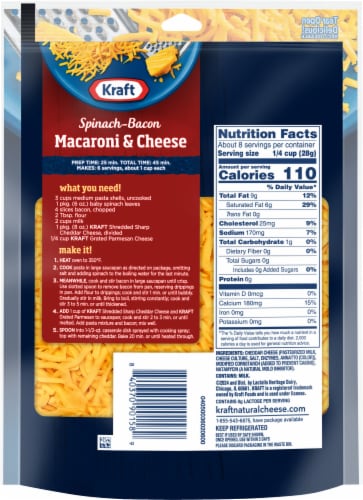 Kraft Sharp Cheddar Shredded Cheese Bag Perspective: back