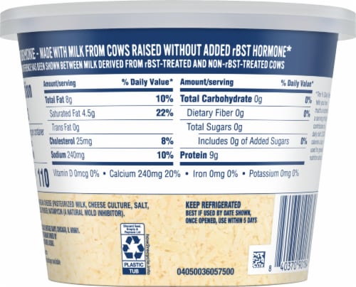 Kraft Shredded Parmesan Cheese Perspective: back