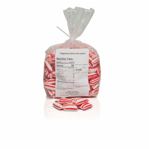 Soft Peppermint Sticks 2 pounds unwrapped mint candy Perspective: back