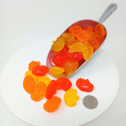 Gummy Pumpkins 5 Pound Package 300 pieces of candy | Jack O Lantern Fall Autumn Candies Perspective: back