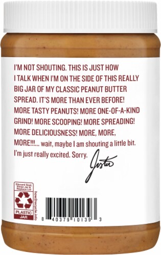 Justin's Classic Peanut Butter Jar Perspective: back