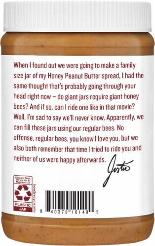 Justin's Honey Peanut Butter Jar Perspective: back