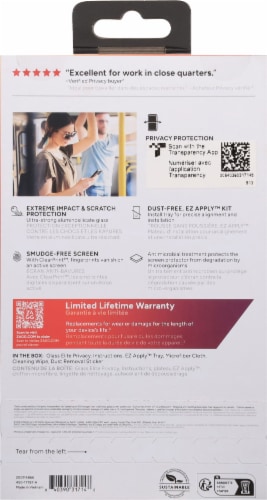 ZAGG™ InvisibleShield® Glass Elite Privacy Tempered Glass Screen Protector Perspective: back