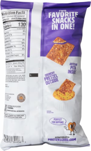PRETZELIZED™ Snacks Everything Pita Chips Pretzels Bag Perspective: back