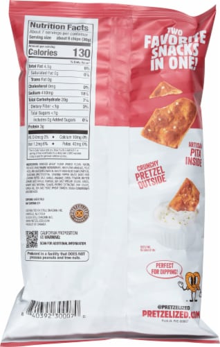 PRETZELIZED™ Snacks Buffalo Pita Chips Pretzel Perspective: back