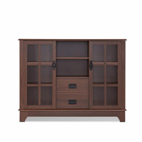 ACME Dubbs Storage Wood Console Table with 2 Doors in Walnut Perspective: back
