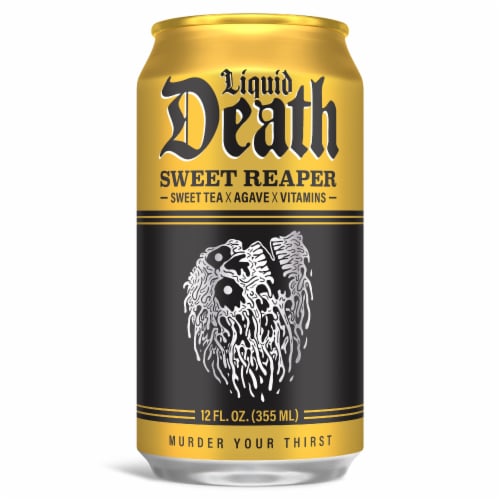 Liquid Death, Sweet Reaper Iced Tea, Southern Style Sweet Tea Perspective: back