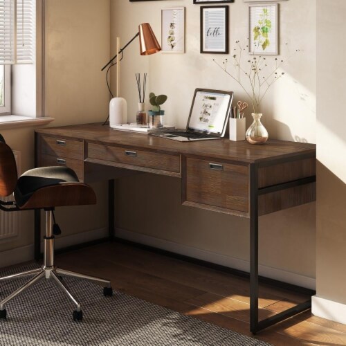 Simpli Home Richmond ACACIA WOOD Modern Industrial 60 Desk in