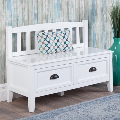 Simpli Home Burlington Entryway Storage Bench White 1 ct Baker s
