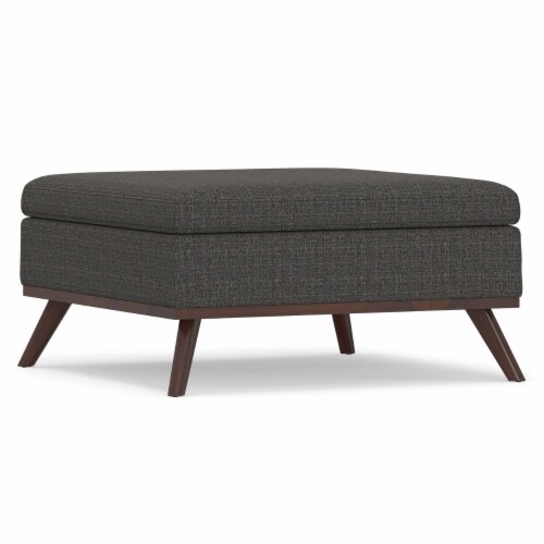 Simpli Home Owen Medium Square Coffee Table Ottoman In Tweed Hydraulic Lift Storage Medium Foods Co