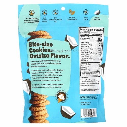Thinsters Cookie Thins Toasted Coconut Cookies Perspective: back