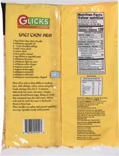 Glicks Finest Chow Mein Thin Noodles Perspective: back
