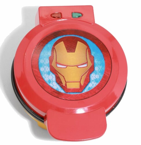 Uncanny Brands Marvel Iron Man Waffle Maker -Shellhead's Helmet on Your Waffles- Waffle Iron Perspective: back