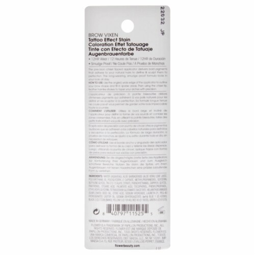 Flower Brow Vixen Tattoo Effect Stain-Soft Brown Perspective: back