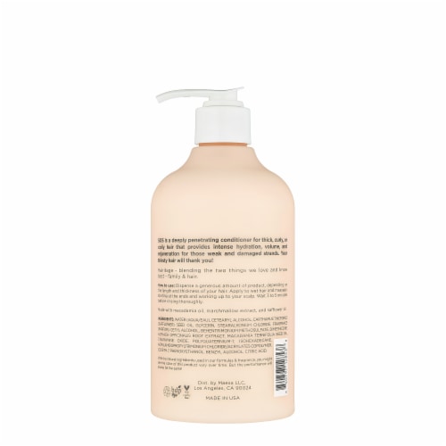Hairitage SOS Deep Moisture Curly Hair Conditioner Repair + Hydrate Dry Damaged Hair Vegan Perspective: back