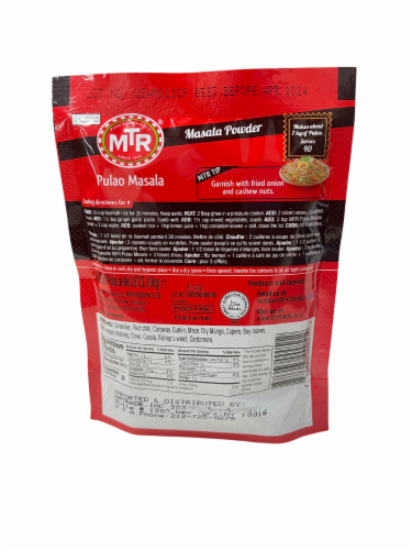 MTR Pulao Masala Spiced Powder Perspective: back