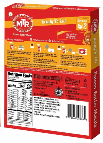 MTR® Paneer Butter Masala Perspective: back