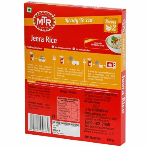 MTR Jeera Rice Perspective: back