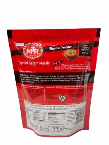 MTR® Special Garam Masala Powder Perspective: back