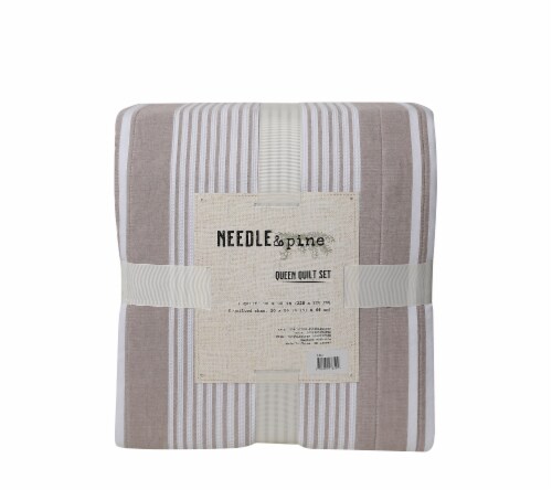 Needle & Pine Stripes Quilt Set - 3 Piece Perspective: back