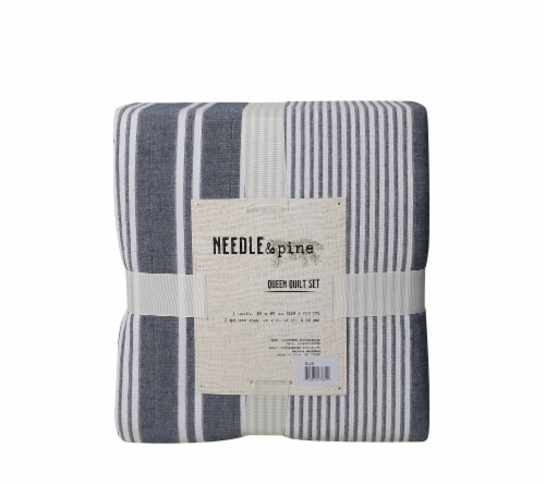 Needle & Pine Stripes Quilt Set - 3 Piece Perspective: back