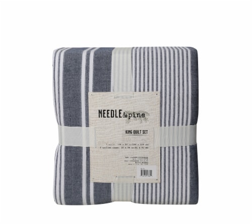 Needle & Pine Stripes Quilt Set - 3 Piece Perspective: back