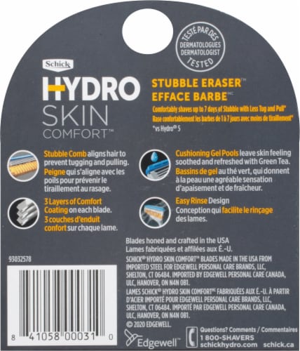 Schick Hydro Stubble Eraser 5-Blade Men's Razor Blade Refills Perspective: back