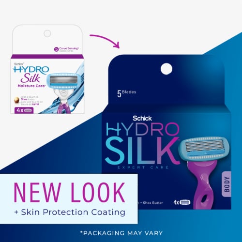 Schick Hydro Silk 5-Blade Razor Refills for Women Moisturizing with Shea Butter Perspective: back