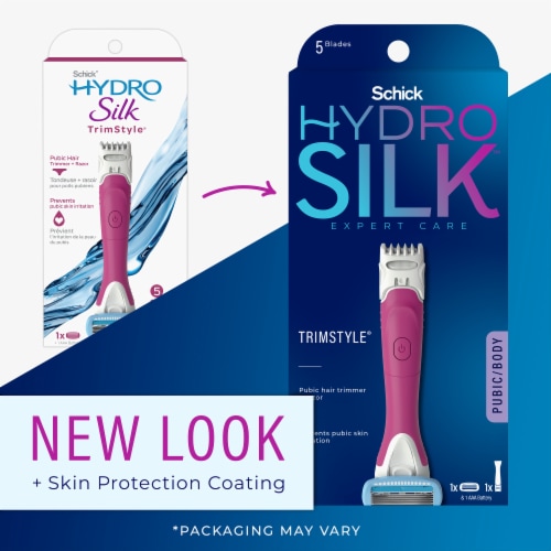 Schick Hydro Silk TrimStyle Women's Razor + 1 Refill with Bikini Trimmer Moisturizes Non-Irritating Perspective: back