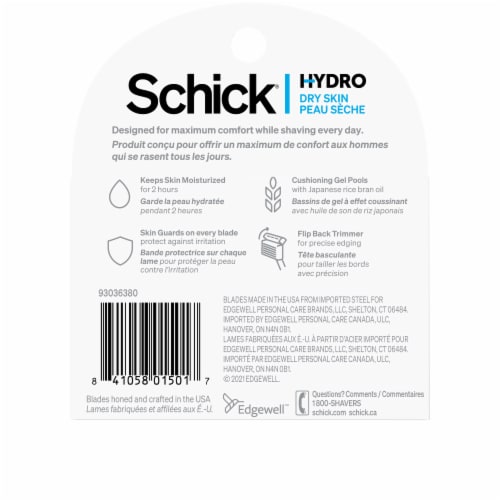 Schick® Hydro Hydrating Refill Cartridges Perspective: back