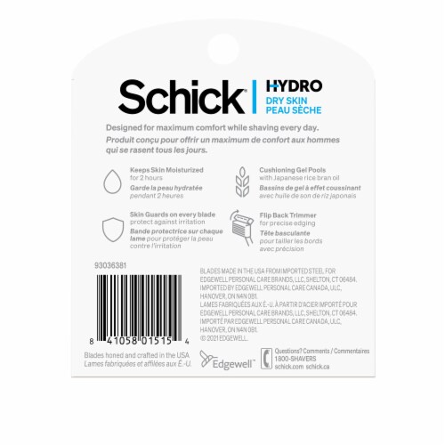 Schick Hydro Dry Skin Cartridges Perspective: back