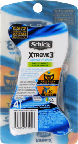 Schick Xtreme 3 Comfort Plus Xtra Sensitive Disposable Razors Perspective: back
