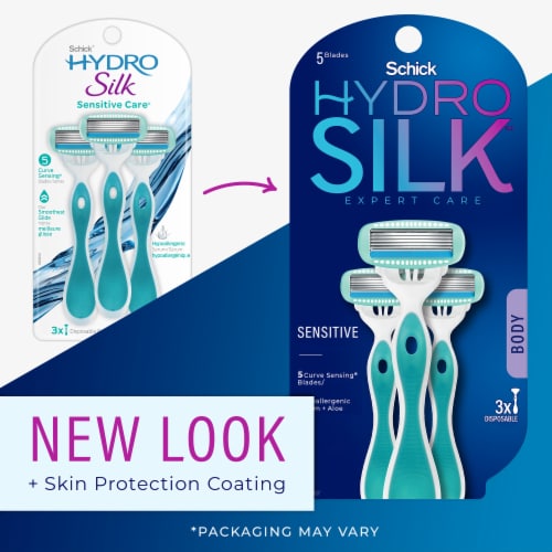 Schick Hydro Silk Sensitive Care Disposable Razors Perspective: back