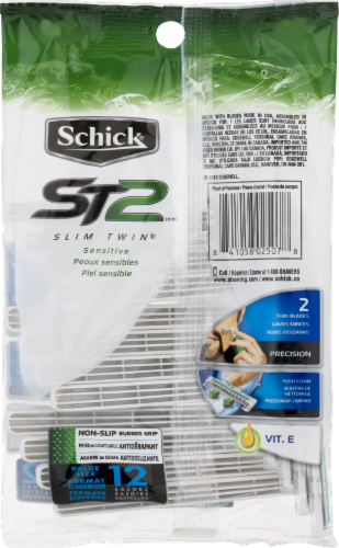 Schick Slim Twin 2 Sensitive Disposable Razors Perspective: back