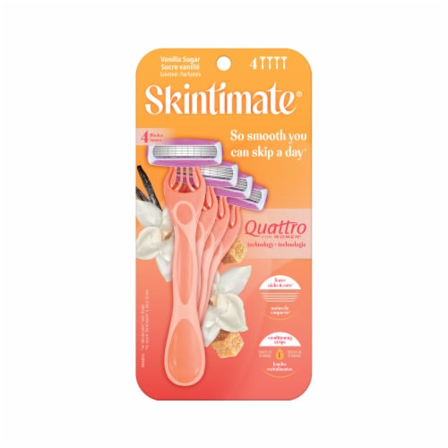 Skintimate Vanilla Sugar Exfoliating Women's Disposable Razors Perspective: back