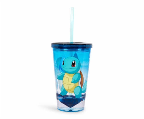 Pokemon Squirtle 16oz Plastic Carnival Cup Tumbler with Lid and Reusable Straw Perspective: back