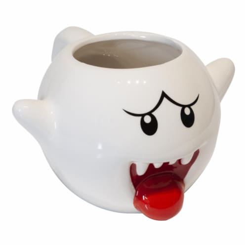 Super Mario Bros White Boo Molded Coffee Mug | 20 oz Perspective: back