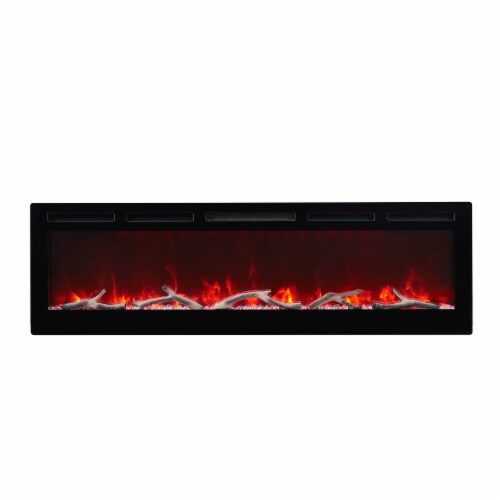 Edyo Living Wall Mount or Recessed Electric Fireplace with Touch Screen, 60 Inch Perspective: back