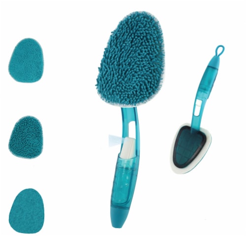 4-N-1 Handy-Home Cleaning Set Purposes Wood Windows Mirrors Tough Dirt - 3 Changeable Pads Perspective: back