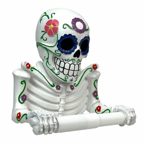 Sugar Skull Toilet Paper Holder Fiesta Bathroom Tissue Dispen image image